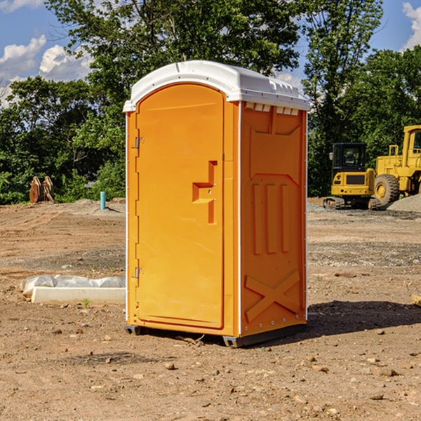 how often are the portable restrooms cleaned and serviced during a rental period in Hampton MI